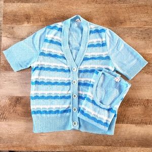 Vintage Montefibre Blue 2 Piece Sweater Set